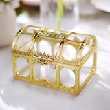 12 Pack | Gold Treasure Chest Party Favor Candy Boxes, Treat Gift Box - 3.5Inch