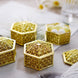 12 Pack | 3Inch Gold Vintage Hexagon Party Favor Candy Boxes, Treat Gift Container