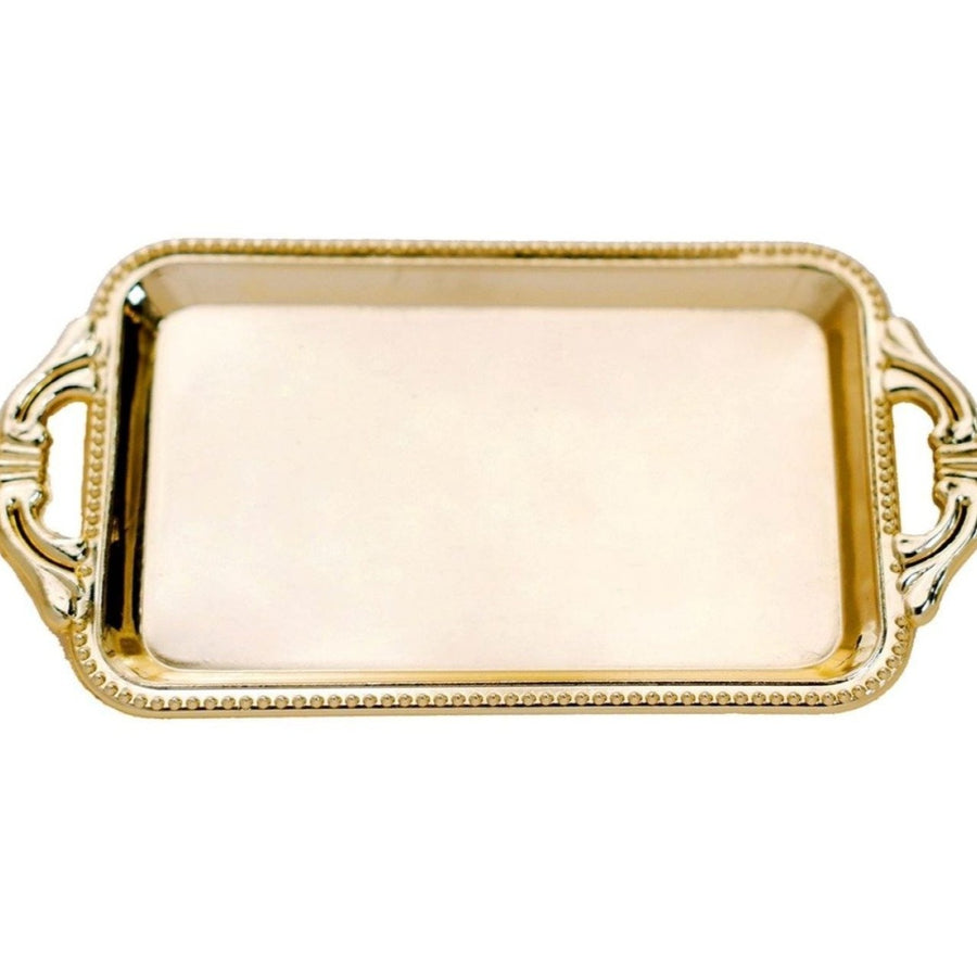 4inch Gold Rectangular Mini Party Favor Candy Tray Treat Gift Display Serving Plate#whtbkgd