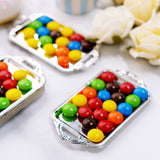 12 Pack | 4inch Silver Rectangular Mini Party Favor Candy Tray Treat Gift Display Serving Plate