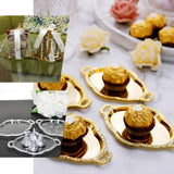 12 Pack | 4.5inch Silver Oval Mini Trays, Baroque Favor Candy Display Tray