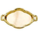 12 Pack | Gold Oval Baroque Mini Party Favor Candy Tray Treat Gift Display Serving Plate - 4.5Inch