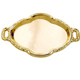 12 Pack | Gold Oval Baroque Mini Party Favor Candy Tray Treat Gift Display Serving Plate - 4.5Inch#whtbkgd