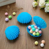 12 Pack | 3.5Inch Blue Seashell Party Favor Gift Boxes, Treat Candy Goodie Box For Beach Wedding & Baby Showers