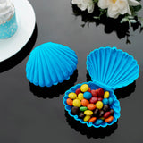 12 Pack | 3.5Inch Blue Seashell Party Favor Gift Boxes, Treat Candy Goodie Box For Beach Wedding & Baby Showers