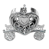 12 Pack | 4 inch Silver Heart Carriage Party Favor Containers, Wedding Candy Boxes#whtbkgd