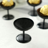 12 Pack | Black 2inch Party Favor Dessert Cup Candy Dishes, Mini Treat Pedestal Stands