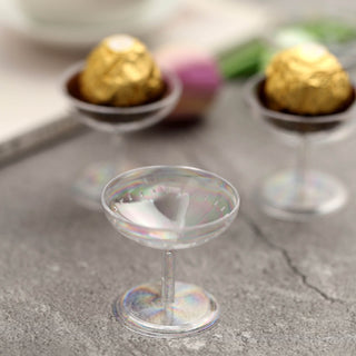 Clear Plastic Mini Champagne Glass Dessert Cups