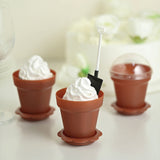 12 Pack 4inch Terracotta (Rust) Succulent Planter Pots Ice Cream Dessert Cups With Clear Lids