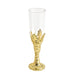 12 Pack | Gold Stem Clear Mini Champagne Flute Glass Party/Gift Favors - 4inch#whtbkgd