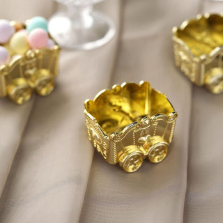 Sparkling Gold Mini Chariot Treat Boxes for Magical Celebrations