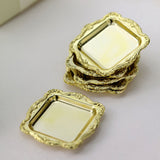 12 Pack | Gold Square Baroque Mini Party Favor Candy Tray Treat Gift Display Serving Plate