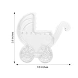 12 Pack | Clear Baby Stroller Shower Favor Gift Boxes, Candy Treat Containers - 4Inch
