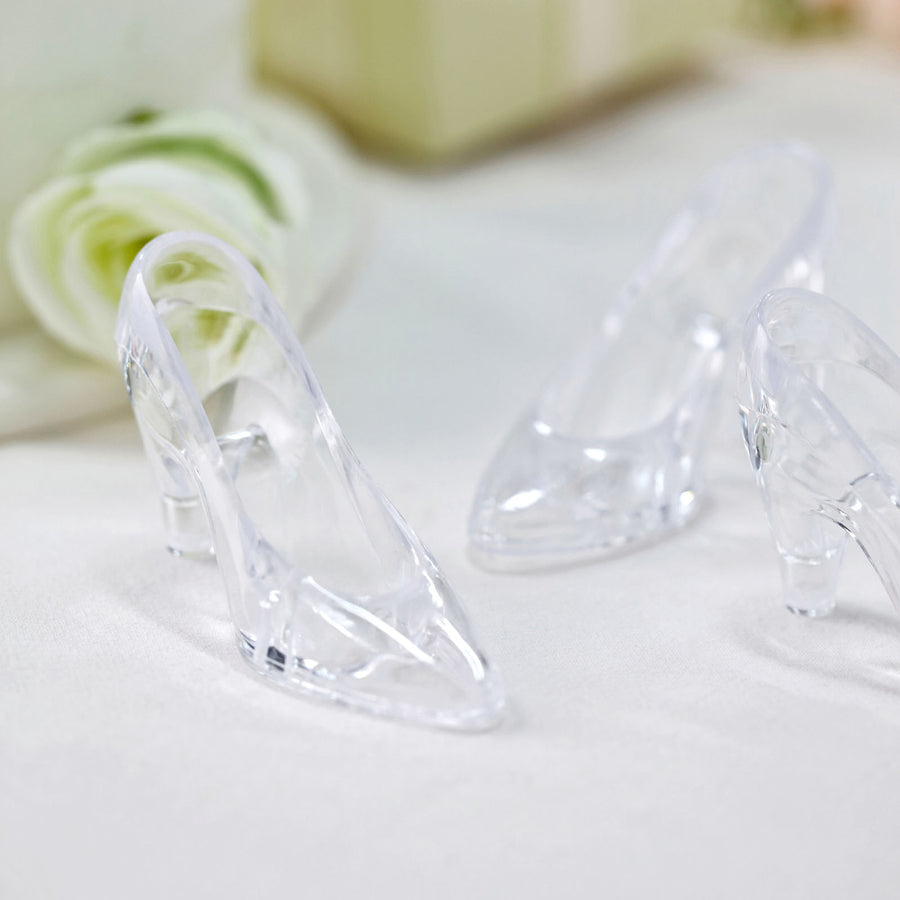 12 Pack | 3inch Clear Cinderella Princess Slippers Party Decor/Gift Favor