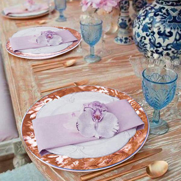 Set Of 12 | 11" Orange Break Resistant Porcelain Plates | Microwave Safe Dinner Plates
