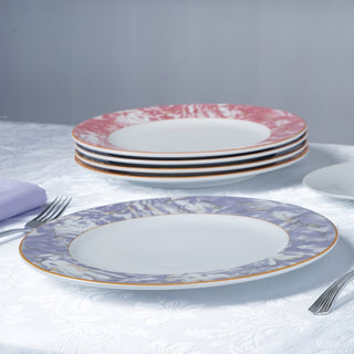 Dine in Style with White and Violet Porcelain Dinner Plates