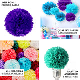 6 Pack 10inch Red Tissue Paper Pom Poms Flower Balls, Ceiling Wall Hanging Decorations