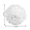 6 Pack 14" White Paper Tissue Fluffy Pom Pom Flower Balls