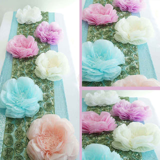 Elevate Your Event Decor with Blue Carnation 3D Wall Giant Tissue Paper Flowers