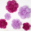 6 Pack Lavender Lilac and Eggplant Giant Paper Flowers Peony Assorted Sizes