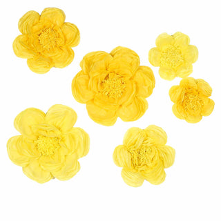 Create a Lively and Amusing Ambiance with Light and Dark Yellow Giant Peony Paper Flowers