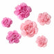 6 Pack Pink & Fuchsia Assorted Size Paper Peony Flowers - 7" | 9" | 11" #whtbkgd