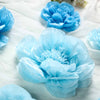 6 Pack Periwinkle & Turquoise Assorted Size Paper Peony Flowers - 7" | 9" | 11"#whtbkgd