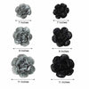 6 Pack Peony Paper Artificial Flowers | Wall Flowers | Assorted Size 7" | 9" | 11" - Black/Charcoal Gray