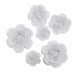 6 Pack White Assorted Size Paper Peony Flowers - 7" | 9" | 11" #whtbkgd