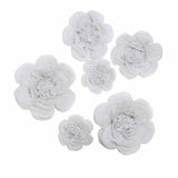 6 Pack White Assorted Size Paper Peony Flowers - 7" | 9" | 11" #whtbkgd