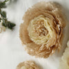6 Multi Size Pack | Carnation Taupe/Natural 3D Wall Flowers Giant Tissue Paper Flowers - 12",16",20"