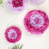 6 Multi Size Pack | Carnation Lavender Lilac Dual Tone 3D Wall Flowers Giant Tissue Paper Flowers