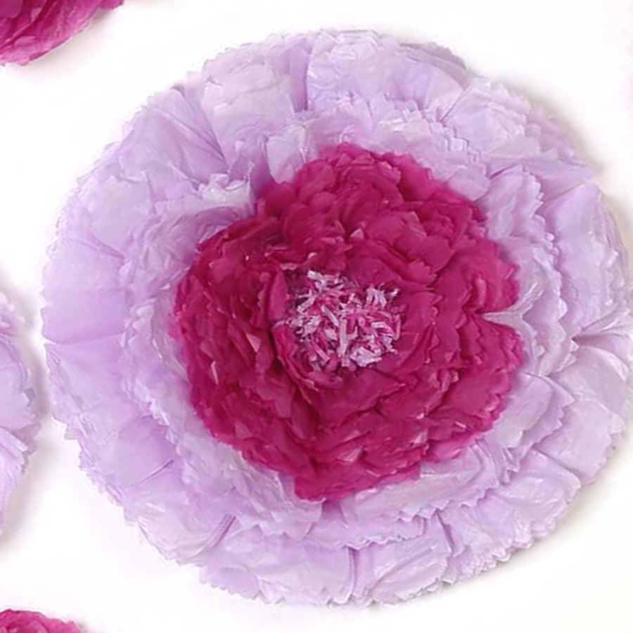 6 Multi Size Pack | Carnation Lavender Lilac Dual Tone 3D Wall Flowers Tissue Paper Flowers#whtbkgd