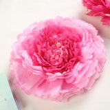 6 Multi Size Pack | Carnation Pink/Fuchsia 3D Wall Flowers Giant Tissue Paper Flowers - 12",16",20"#whtbkgd