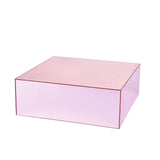 Acrylic Cake Box Stand, Mirror Finish Display Box Pedestal Riser with Hollow Bottom#whtbkgd