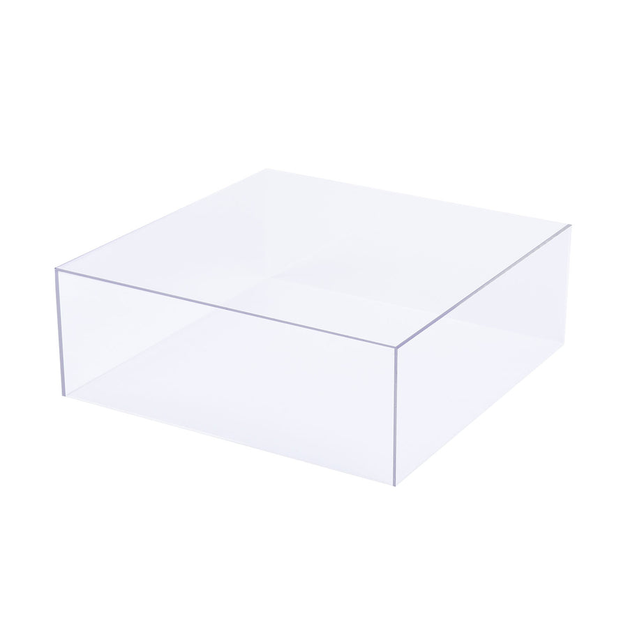 Clear Acrylic Cake Box Stand, Transparent Display Box Pedestal Riser with Hollow Bottom#whtbkgd