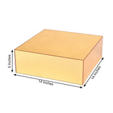 Gold Acrylic Cake Box Stand, Mirror Finish Display Box Pedestal Riser with Hollow Bottom