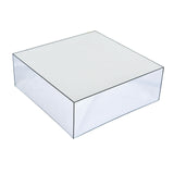 Silver Acrylic Cake Box Stand, Mirror Finish Display Box Pedestal Riser with Hollow Bottom#whtbkgd