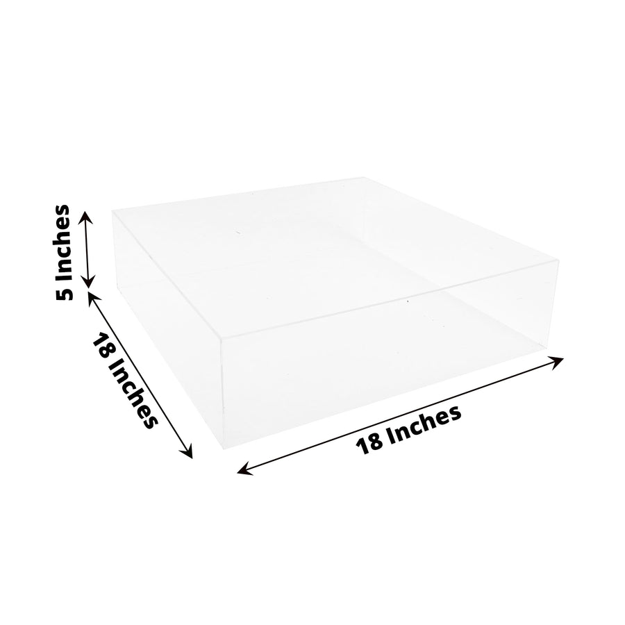18x18Inch | Clear Acrylic Cake Box Stand, Transparent Display Box Pedestal Riser
