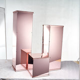 Blush | Rose Gold Mirror Box, Pedestal Risers, Acrylic Box