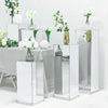 32 inch Silver Mirror Finish Acrylic Pedestal Risers