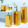 Gold Acrylic Pedestal Risers | Transparent Acrylic Display Boxes#whtbkgd