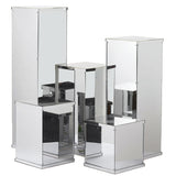 Set of 5 | Silver Mirror Finish Acrylic Pedestal Risers  