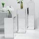 Set of 5 | Silver Mirror Finish Acrylic Pedestal Risers 
