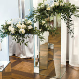 40 inches Floor Standing Silver Mirror Finish Acrylic Pedestal Risers 