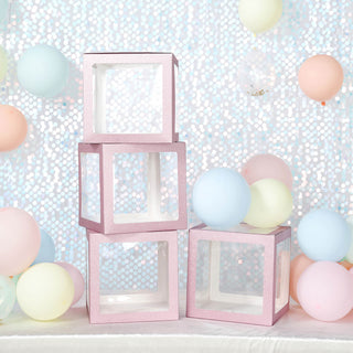 Elegant Blush Clear Baby Shower Party Decoration Boxes