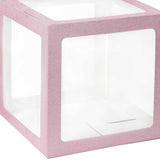 2pcs Transparent DIY Balloon Boxes, Baby Shower Party Decoration Boxes - Blush | Rose Gold Edges#whtbkgd