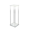 32" Clear Acrylic Floor Vase Flower Stand With Mirror Base, Wedding Column