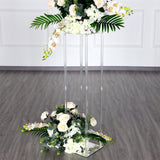 40inch Clear Acrylic Floor Vase Flower Stand With Mirror Base, Wedding Column
