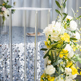 48inch Clear Acrylic Floor Vase Flower Stand With Mirror Base, Wedding Column